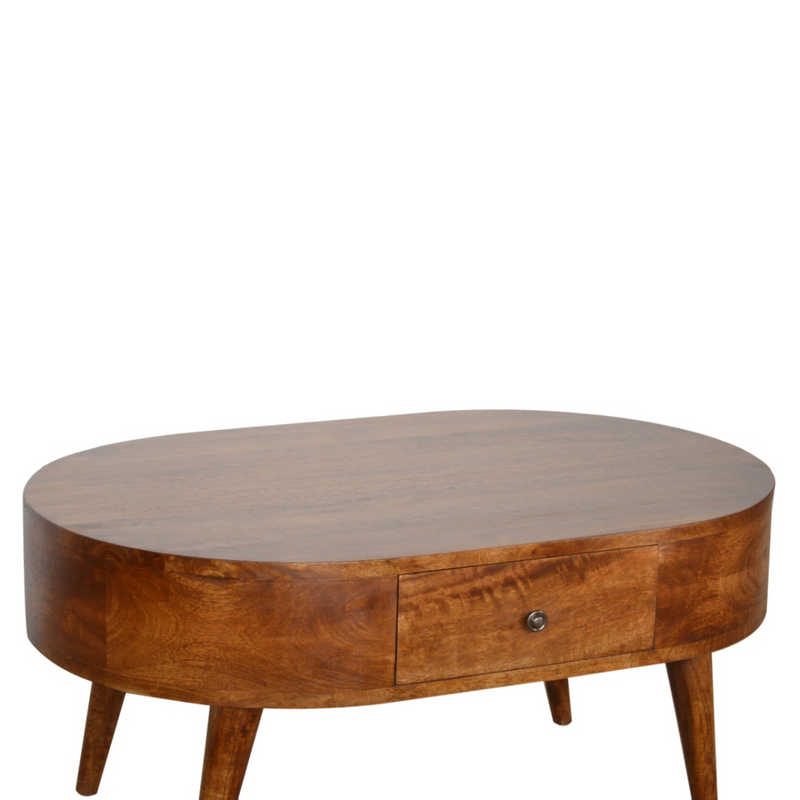 Artisan Furniture Solid Wood Chestnut Rounded Coffee Table