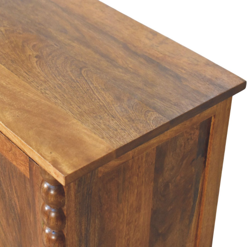 Artisan Furniture Solid Wood Spindle Sideboard, 3 Drawers & 2 Doors, Brown
