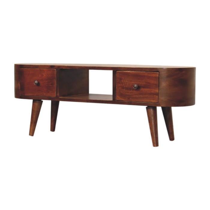Artisan Furniture Solid Wood Chestnut Round Open Media Unit