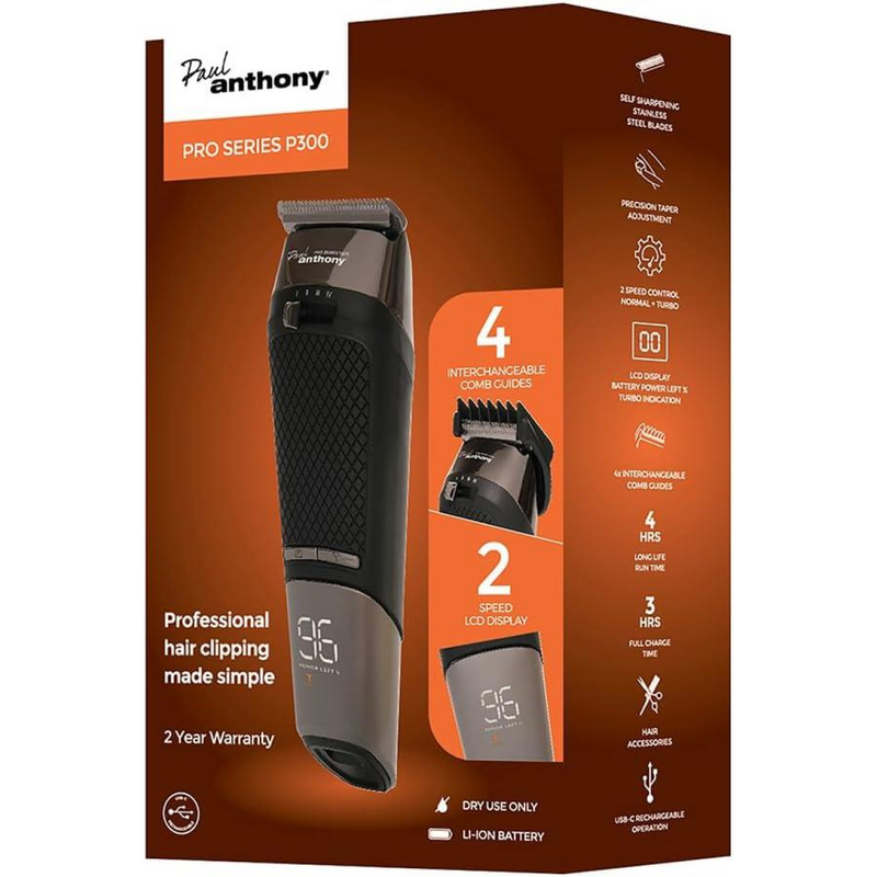 Paul Anthony 'Pro Series P300' USB-C Lithium Cordless Hair Clipper
