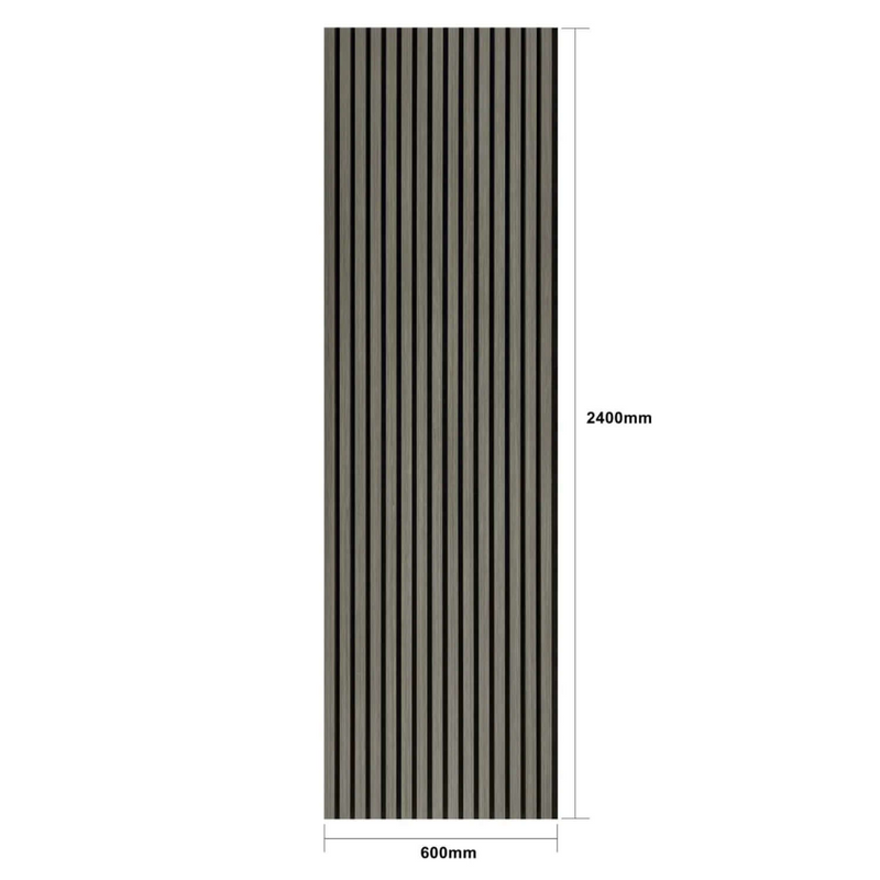 Grey Oak Acoustic Wall Panels 240cm x 60cm - 2 Pack