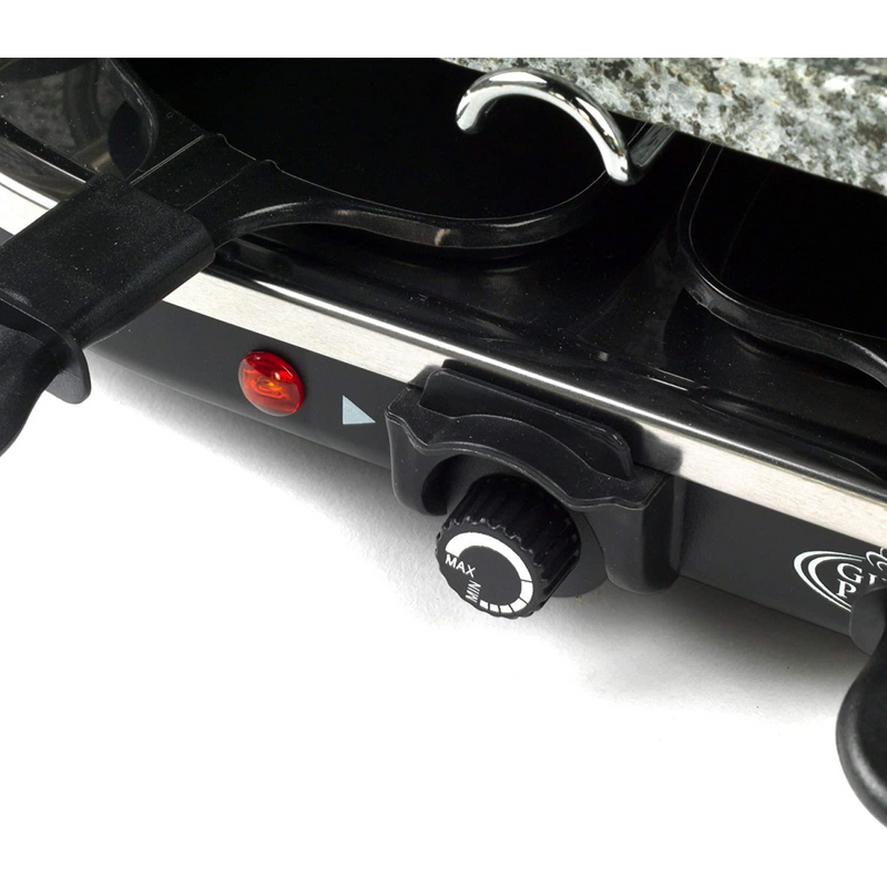 Giles & Posner Electric Stone Raclette Grill Indoor Tabletop Hot Plate Non-Stick Grill Pans 1200 W