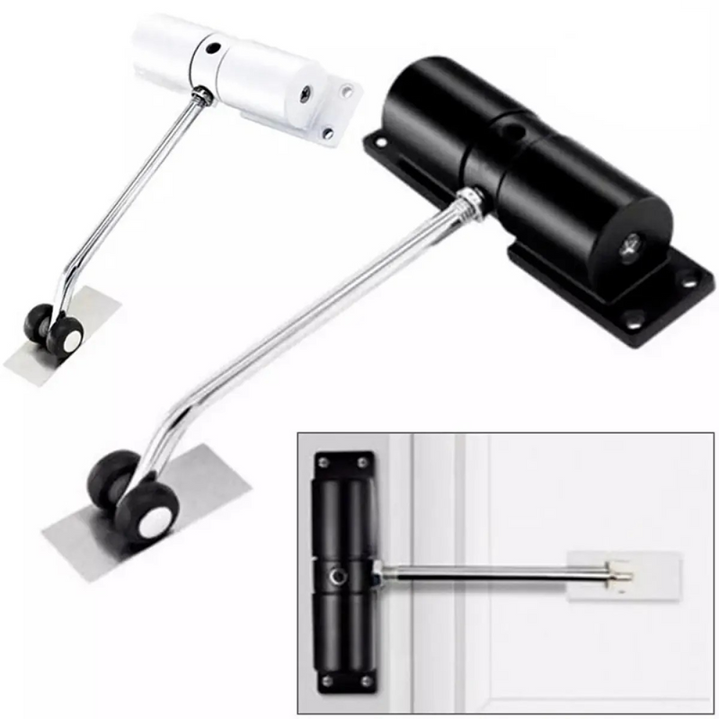Door Closer High Usage Environments Versatile Design Customizable Closing Speed White