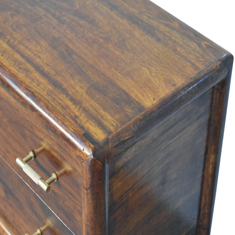 Artisan Furniture Solid Wood Regency Woven 2-Drawer Nightstand, 1 Shelf, Dark Brown