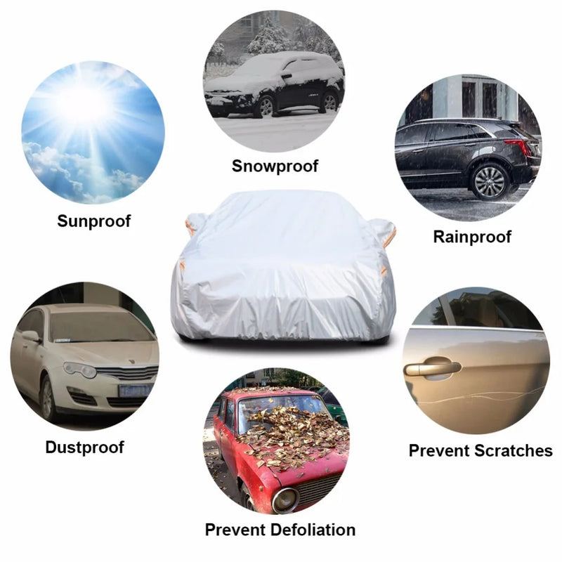 Kayme Add Cotton Car Cover Super Snow Cover Sunshade Waterproof Dustproof Full Universal Auto Protective For Sedan SUV