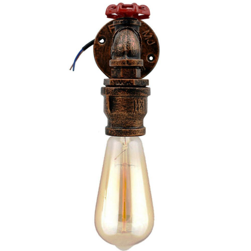 Rustic Red Industrial Water Pipe Wall Light E27~2885