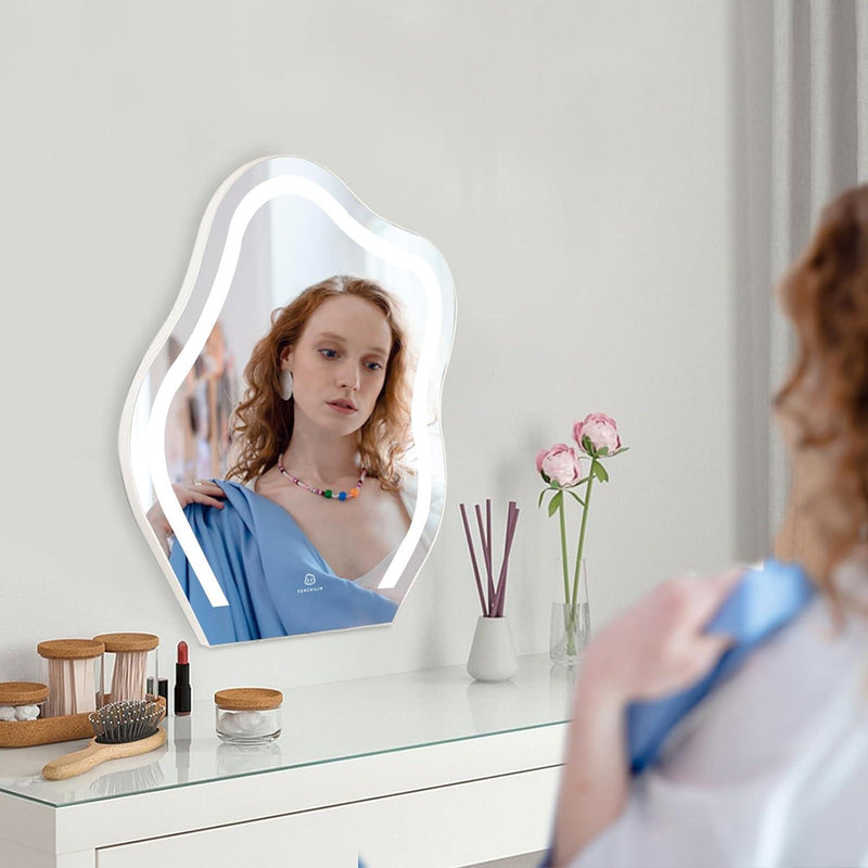 Cloud Vanity Mirror with Lights 45x55cm LED Makeup Mirror FENCHILIN