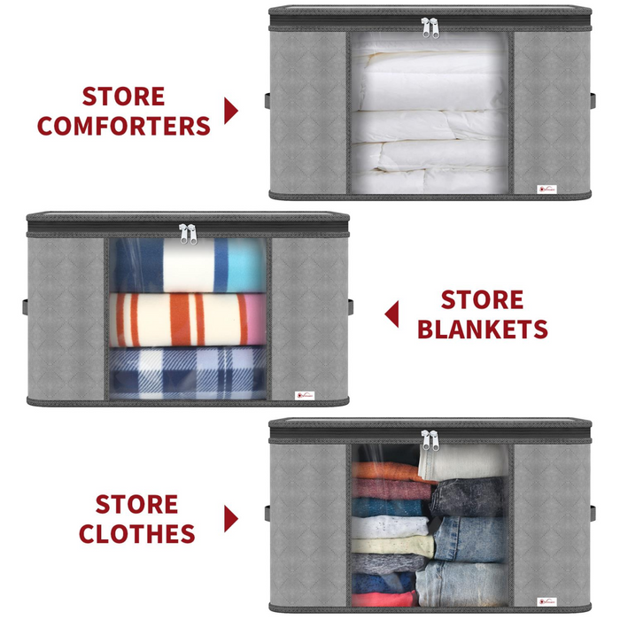 VINSANI 3pc DELUXE STORAGE BAGS LIGHT GREY 0000327