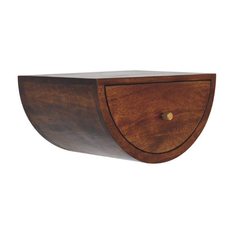Artisan Furniture Solid Wood Chestnut Crescent Floating Bedside