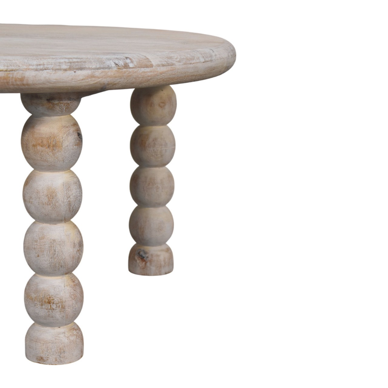 Artisan Furniture Solid Wood Spindle Salted Oak Coffee Table, Grey