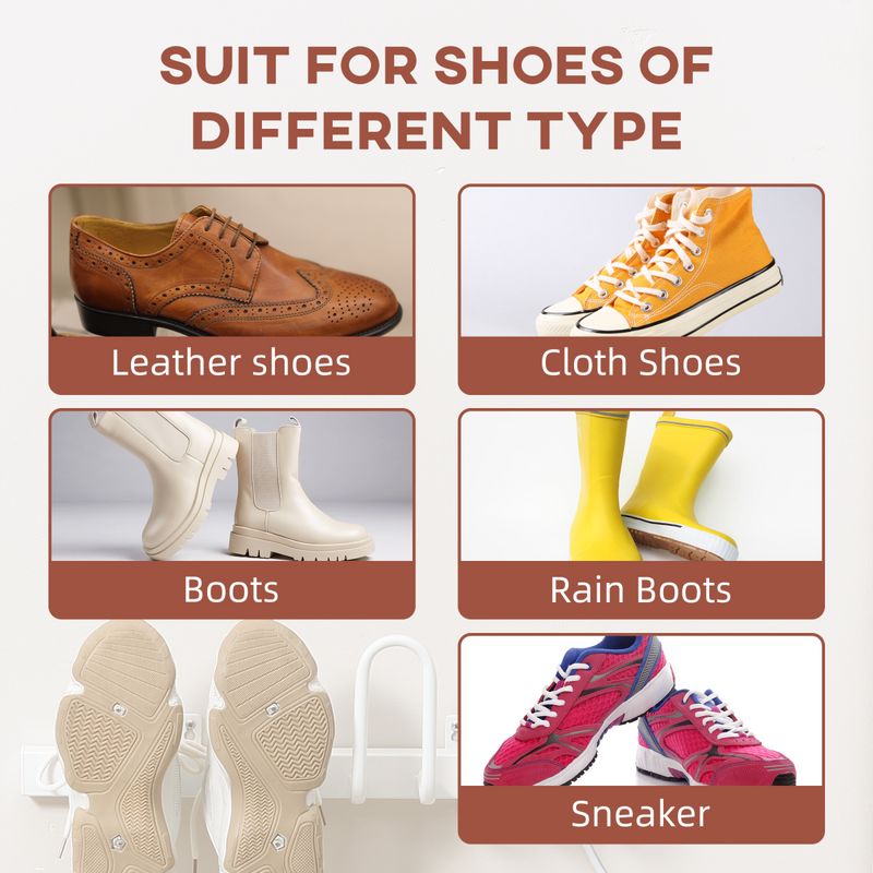 2 Pairs Electric Shoe Dryer, Wall Mount Boots, Leather Shoes, Socks, White