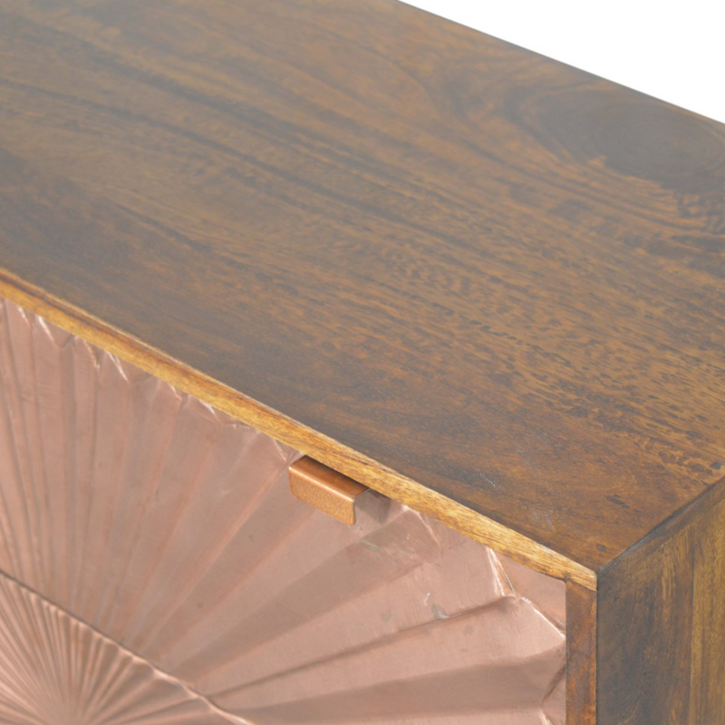 Artisan Furniture Solid Wood Manila Copper Chest, Light Brown, 3 Drawers