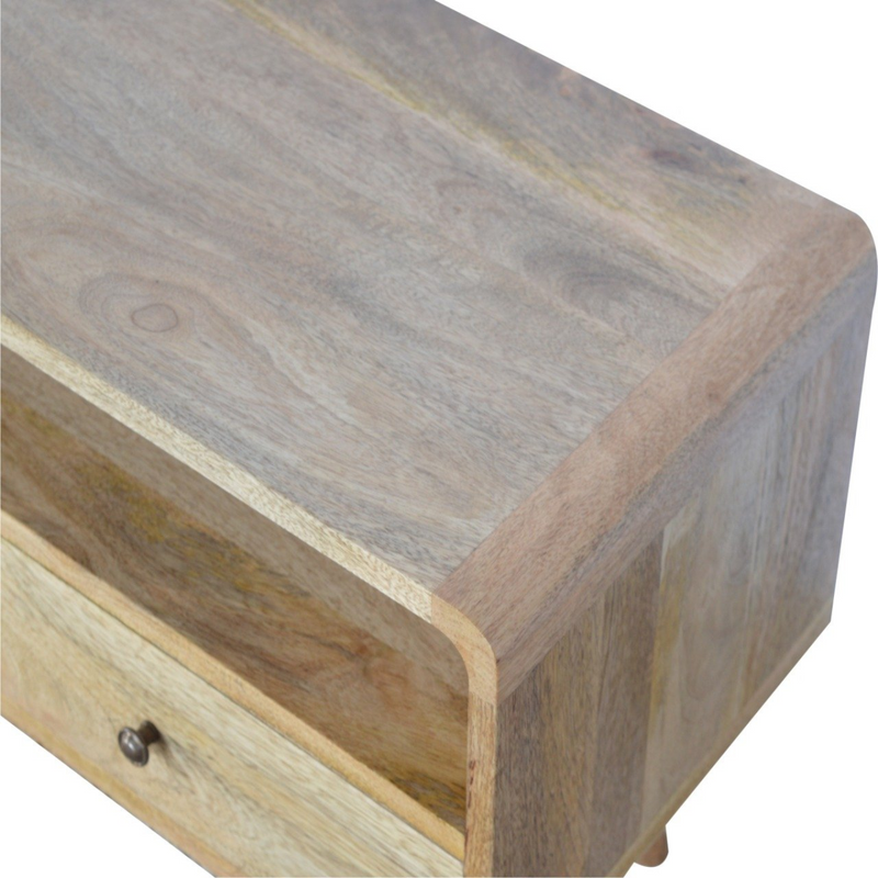 Artisan Furniture Solid Wood Curved Oak-ish Media Unit