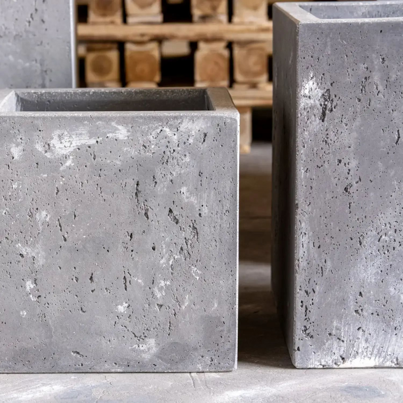 Cubrosa Onyx Dusk 40cm Large Concrete Square Planter 38L Block Plant Pot