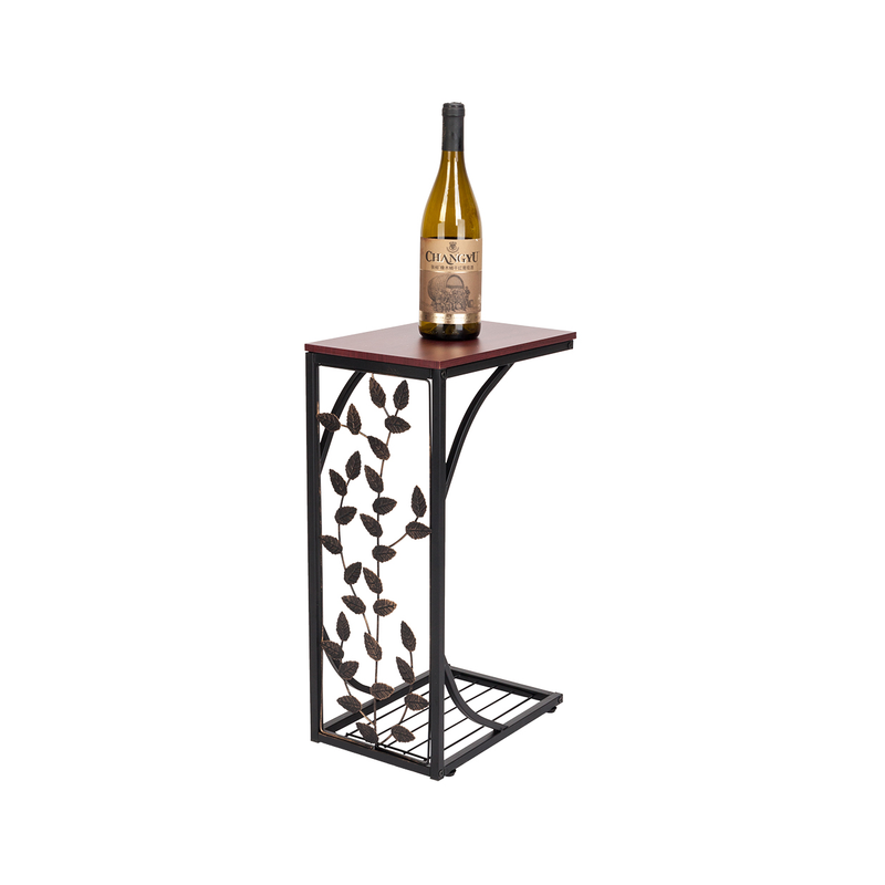 54*30.5*21CM Leaf Pattern Iron Side Table Coffee Table Brown