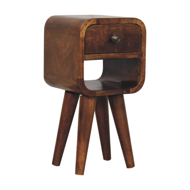 Artisan Furniture Solid Wood Extra Mini Chestnut Curve Lower Bedside