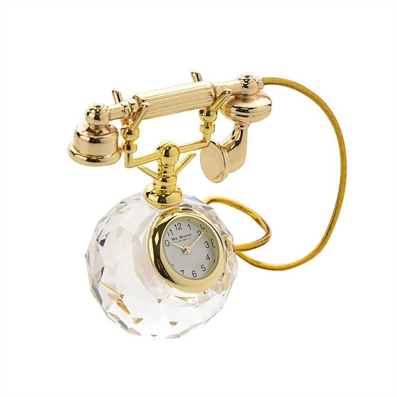Wm.Widdop Miniature Glass Clock Telephone