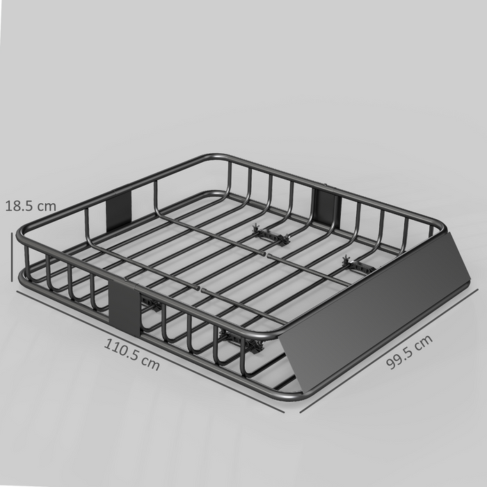 HOMCOM 90.7 kg Universal Roof Rack Basket, Steel Car Rooftop Luggage Holder