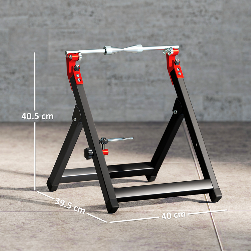 HOMCOM Steel Motorcycle Wheel Balancer Truing Stand with Spoke Wrench, Black