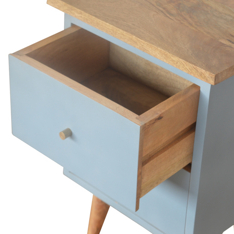 Artisan Furniture Solid Wood Blue Hand Painted Bedside
