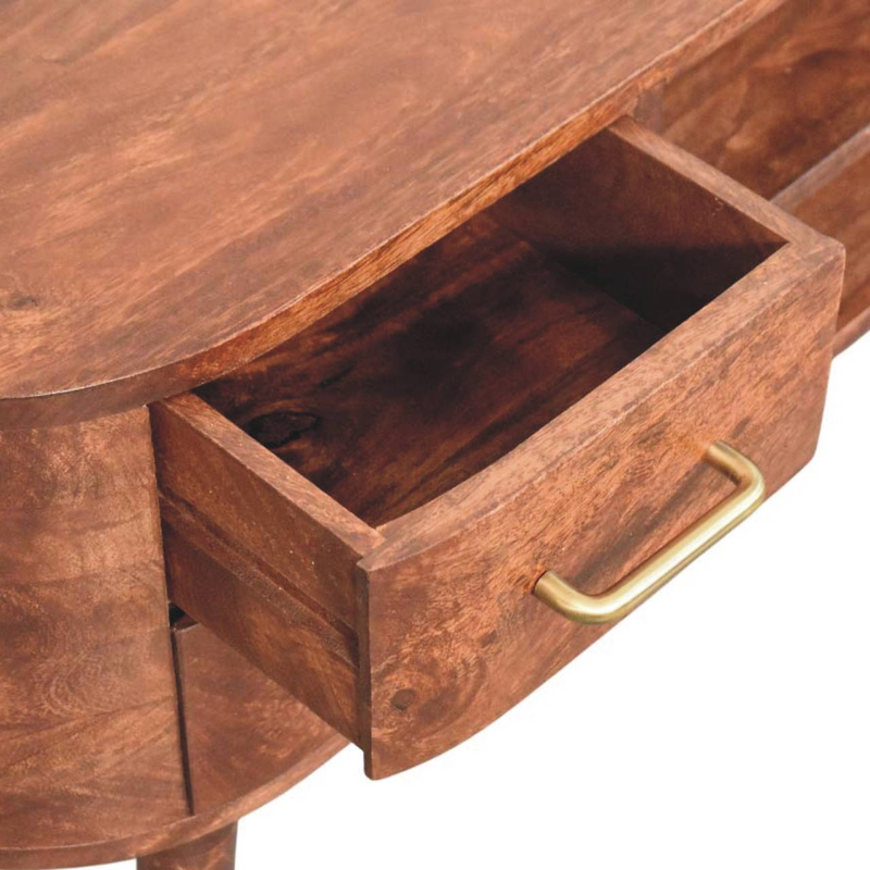Artisan Furniture Solid Wood Valenza Media Unit, 4 Drawers & 2 Open Slots, Brown