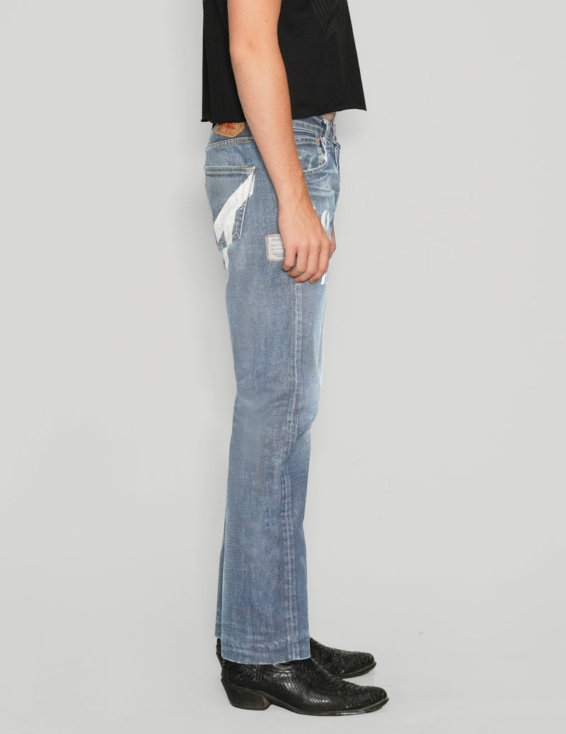 'Love Will Tear Us Apart' Jeans in Light Blue