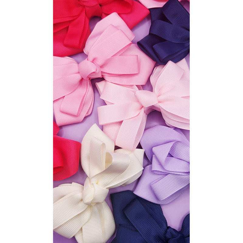Pastel Hair Bow Clip Slide Bows Pack of 24