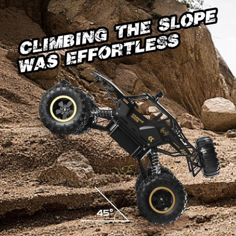 4DRC 1:12 Rock Crawler Rechargeable Off Road Truck 4WD , Metal Shell LED Headlights RC Remote Control Off Road Car Truck