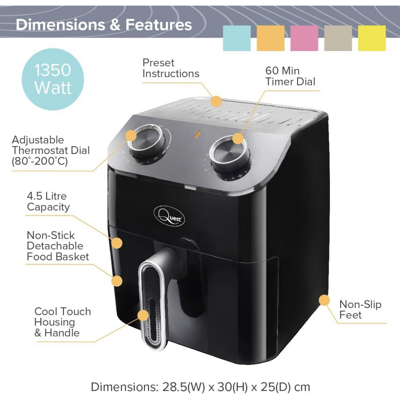 Quest  4.5L Manual Dial Air Fryer