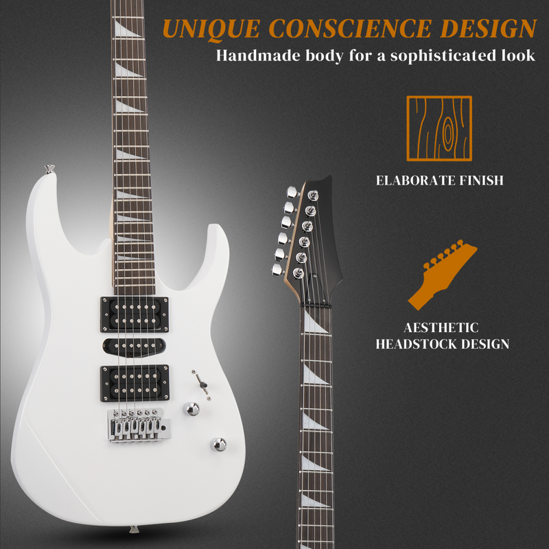 170 Model With 20W Electric Guitar Pickup Hsh Pickup Guitar  Stereo Bag Harness Picks Rocker Connector  Wrench Tool White