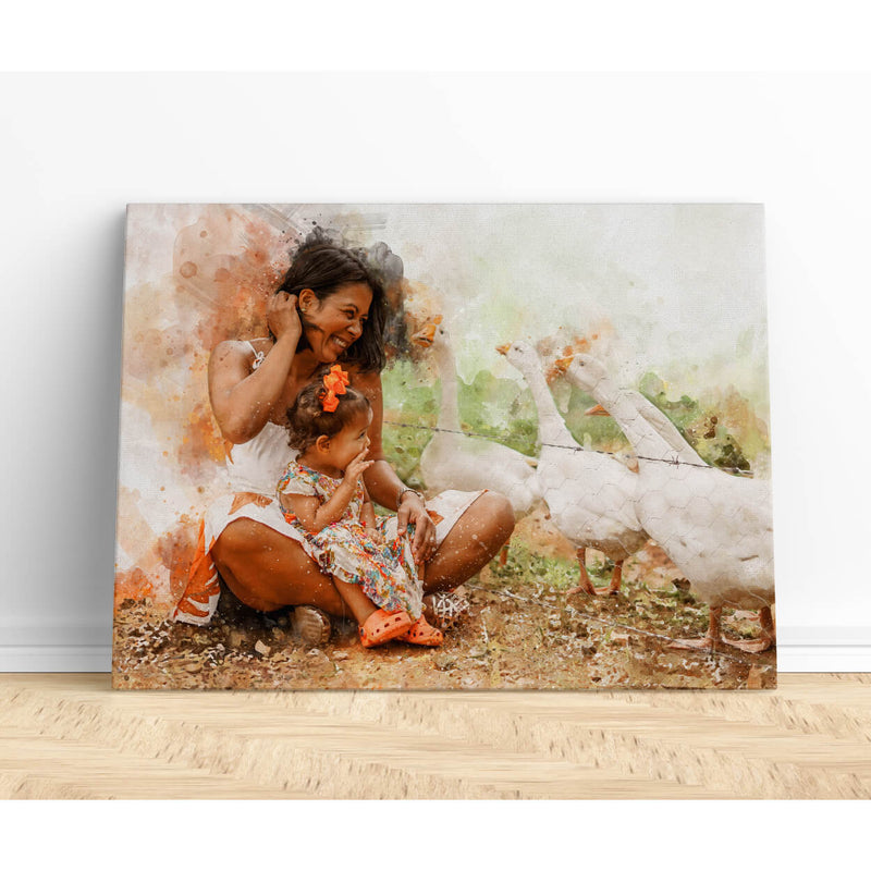 Personalised Watercolour Portrait - Canvas