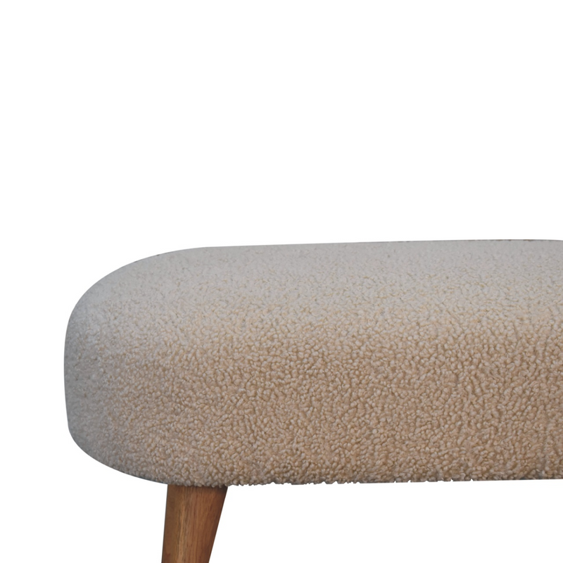 Artisan Furniture Solid Wood Boucle Hallway Bench