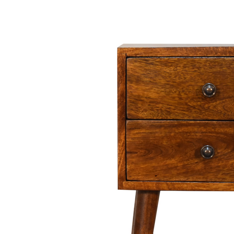 Artisan Furniture Solid Wood Mini 2 Drawer Chestnut Bedside