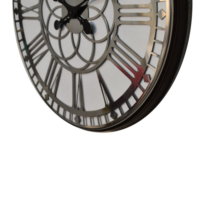 Artisan Furniture White Chrome Hanging Wall Clock