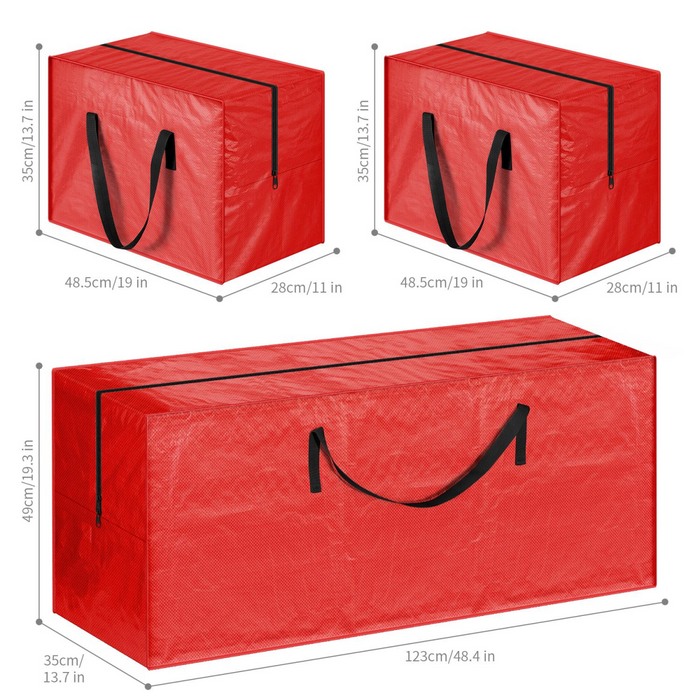 VINSANI 3pc RED XMAS STORAGE BAGS 1010449