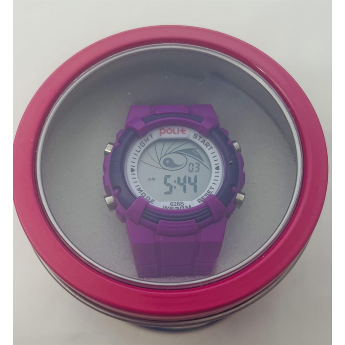 POLIT Childrens Disco Boys & Girls Digital watch in Tin, assorted stlyes and colours CW-0025