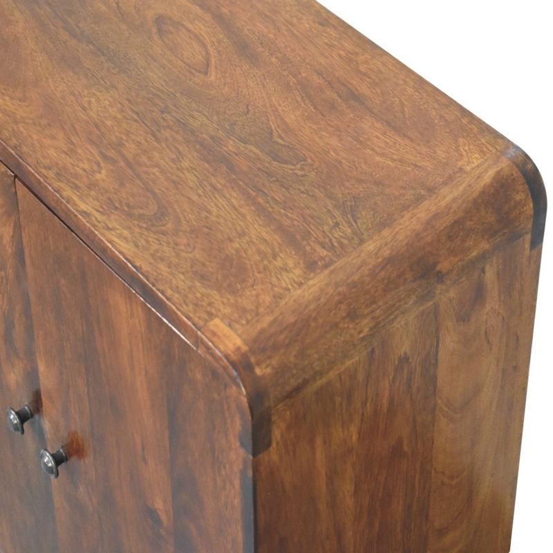 Artisan Furniture Solid Wood Mini Classic Chestnut Cabinet, Brown, 2 Doors