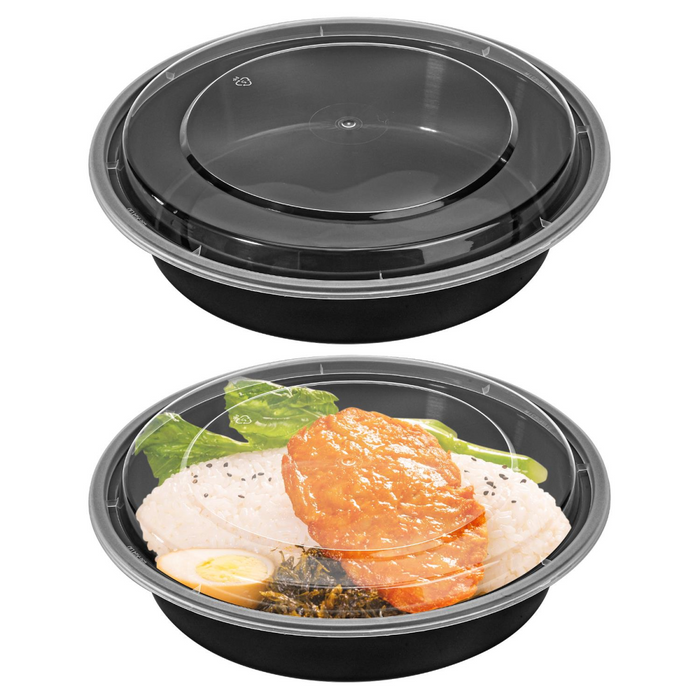 VINSANI ROUND 1 COMPARTMENT MEAL PREP CONTAINERS 1010426 X 3