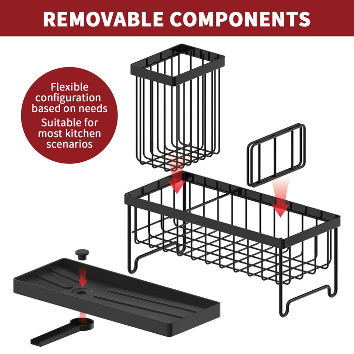 VINSANI BLACK SINK SPONGE HOLDER 1010500