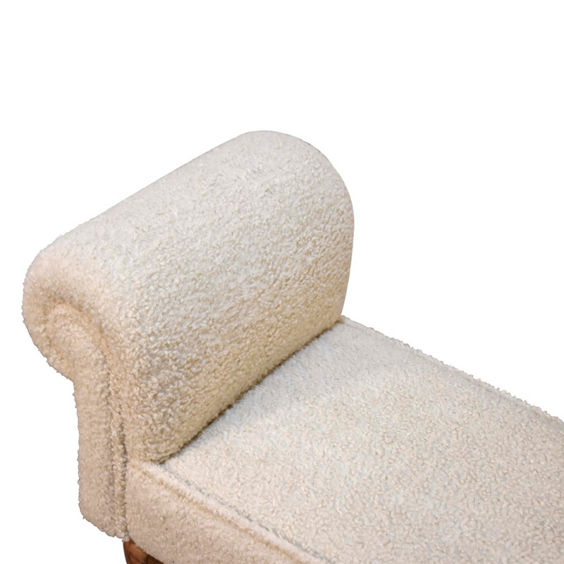 Artisan Furniture Solid Wood Boucle Cream Bench