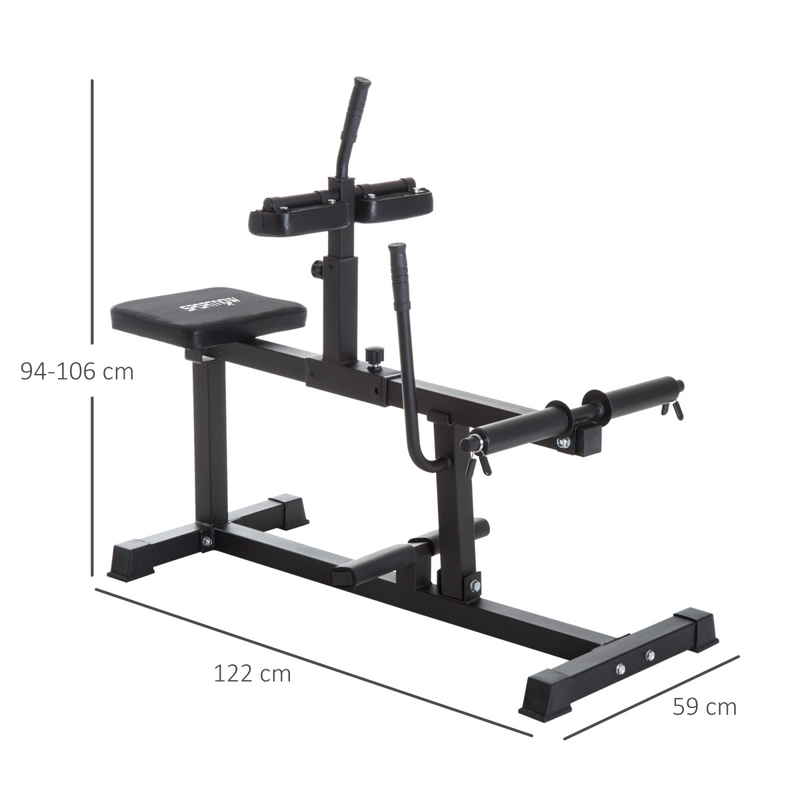 SPORTNOW Seated Adjustable Leg Extension Machine with Plate Loaded