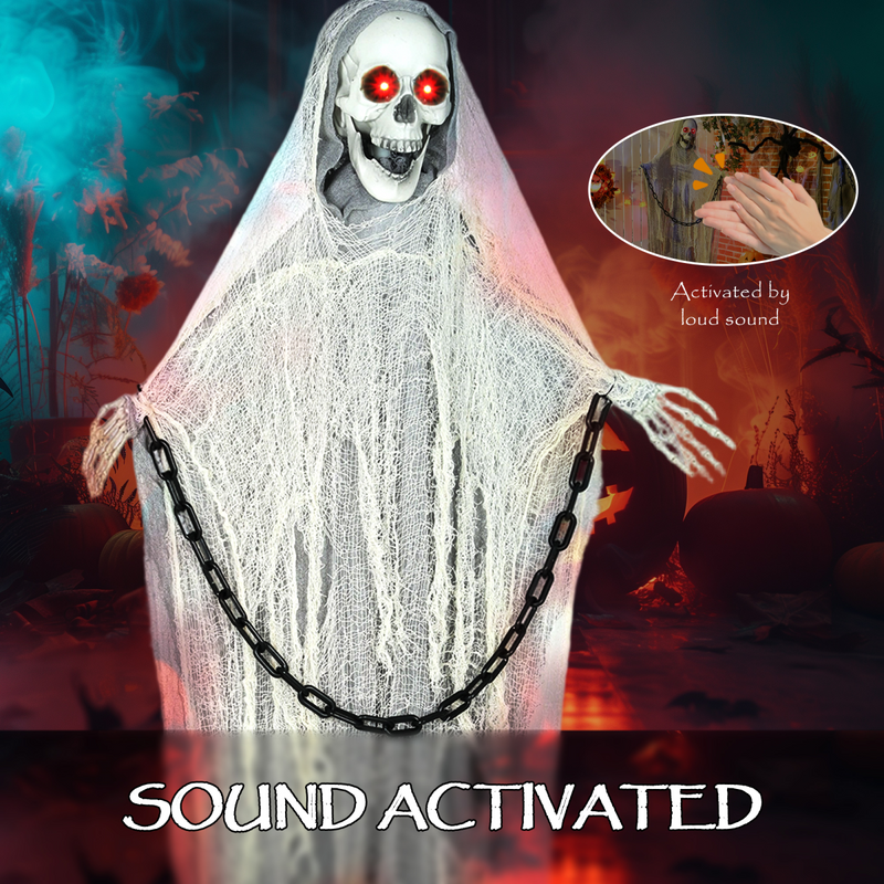 Outsunny 183 cm Life Size Scary Halloween Decorations, Battery Operated