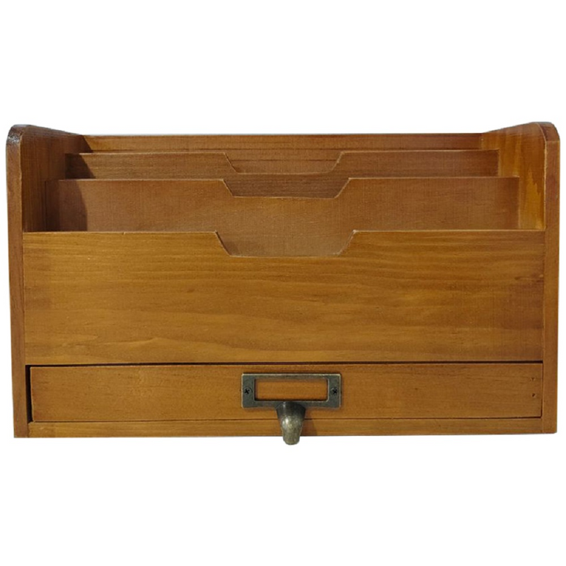 Letter Rack Document Rack Wooden Office Shelf Post Tray Desk Organiser Letter Tray Box For Magazines Papers and Documents