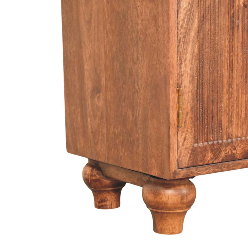 Artisan Furniture Solid Wood Arco Groove Sideboard, 2 Doors, 2 Shelves, Brown