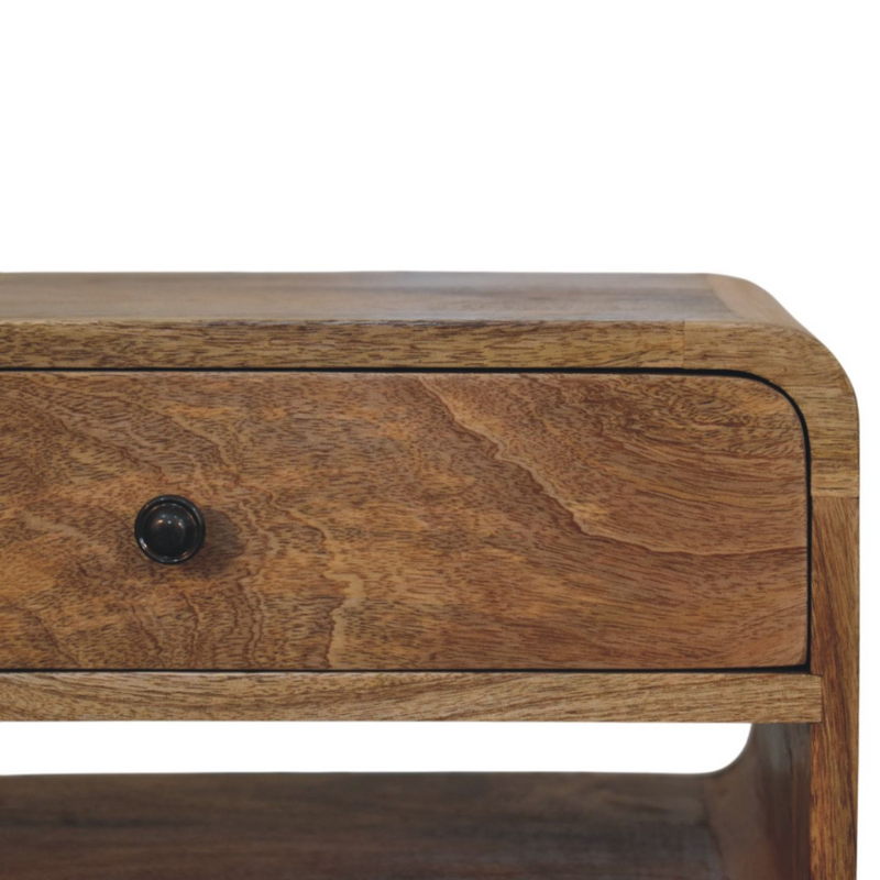 Artisan Furniture Solid Wood Avora Oak-ish Nightstand with Drawer and open slot