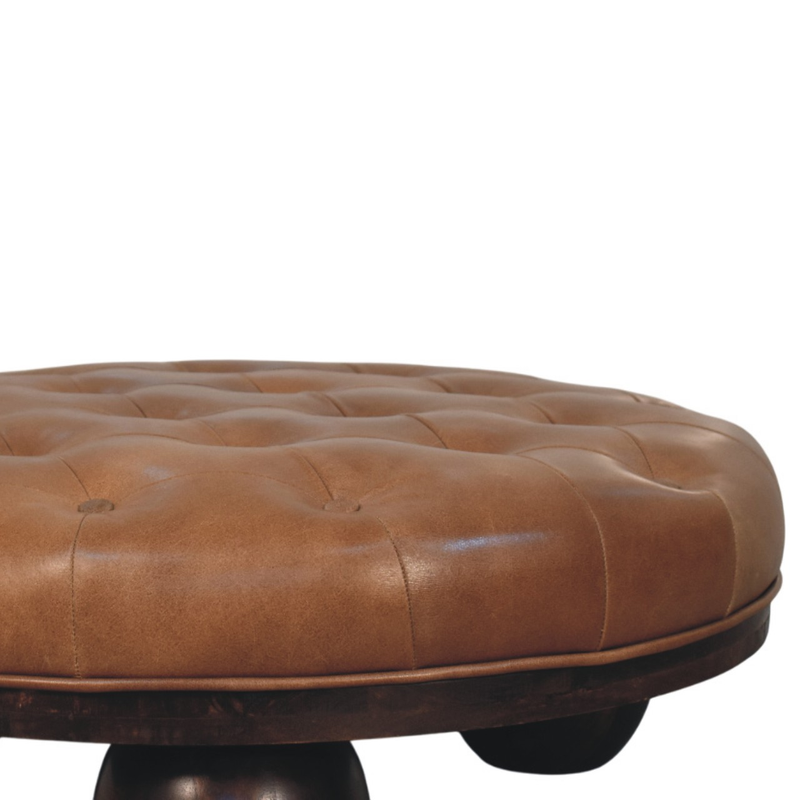 Artisan Furniture Solid Wood Sfera Coffee Table, Upholstered, Brown