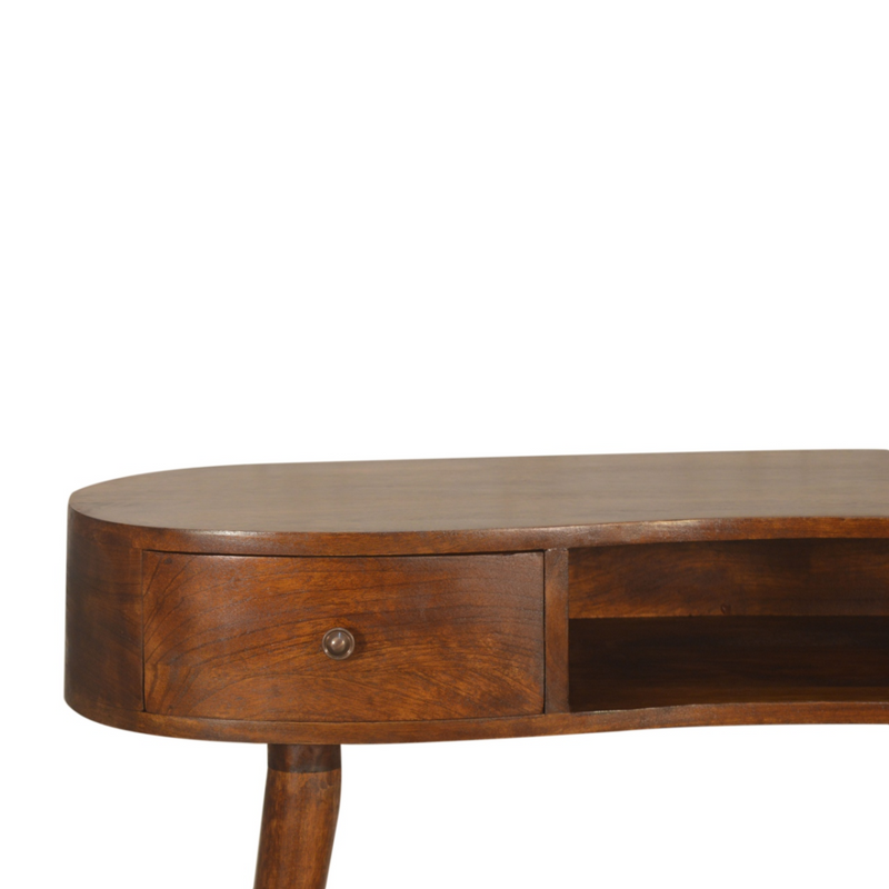 Artisan Furniture Solid Wood Chestnut Wave Writing Desk