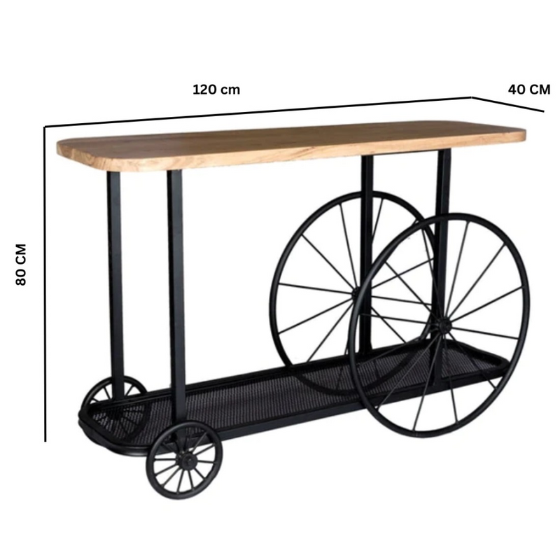 Craft Wheel Console Table