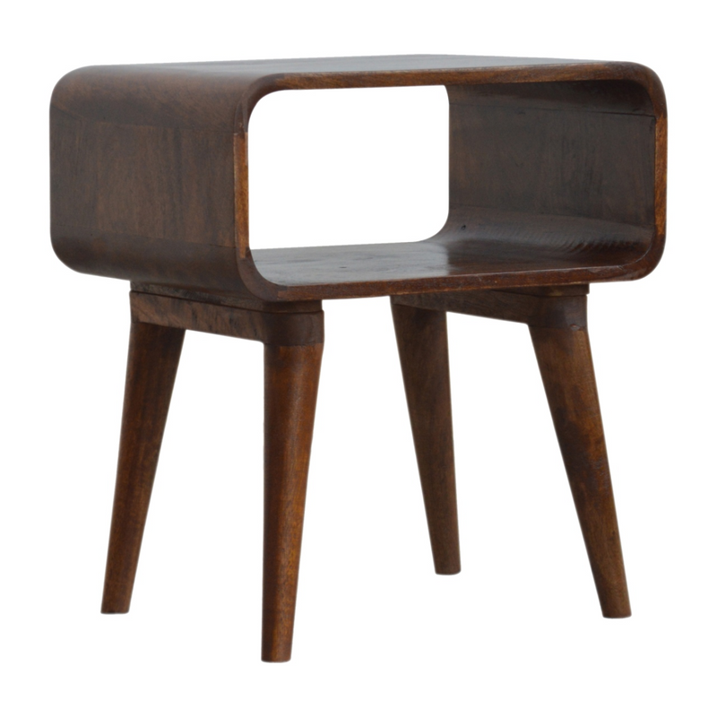 Artisan Furniture Solid Wood Curved Open Chestnut Bedside