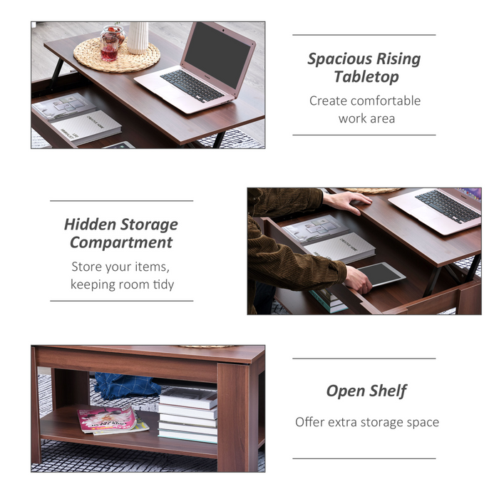 Coffee Table, 50/63H cm-Natural Wood Grain Colour